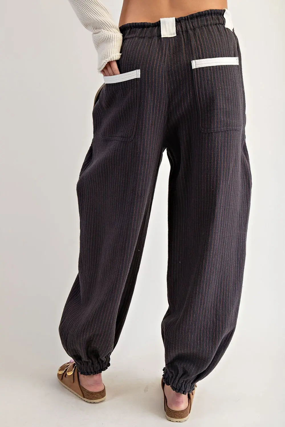 Striped Drawstring Jogger Pants