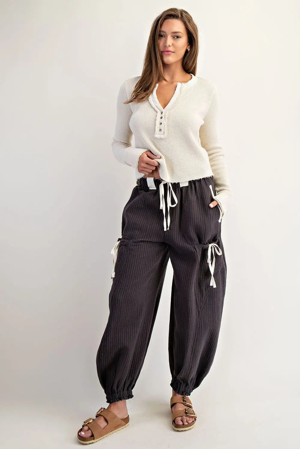 Striped Drawstring Jogger Pants