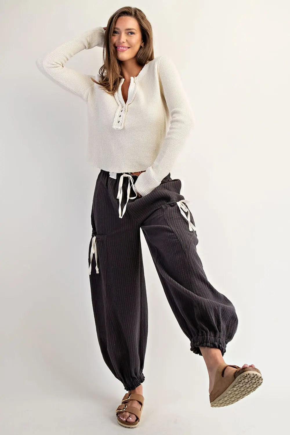 Striped Drawstring Jogger Pants