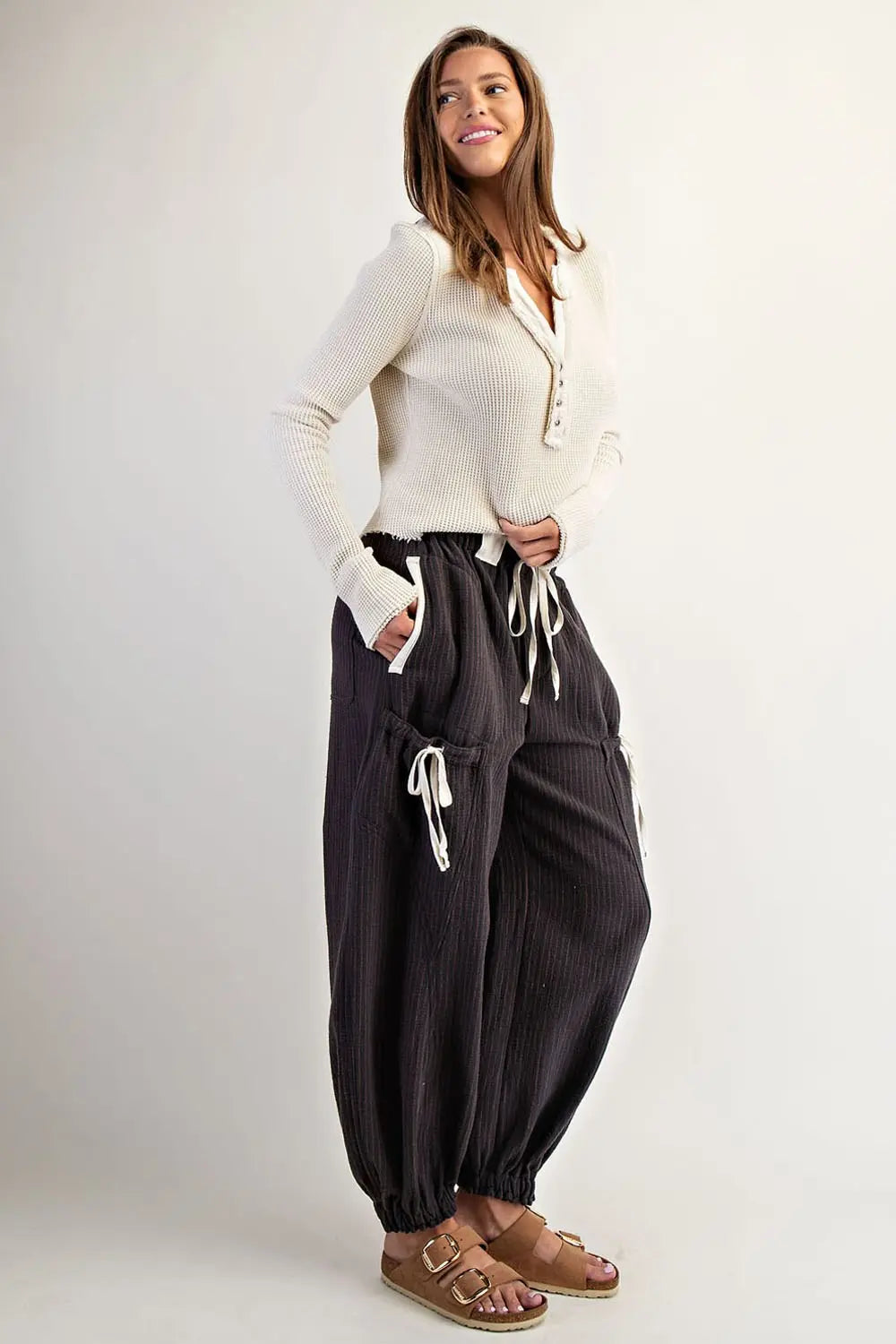 Striped Drawstring Jogger Pants