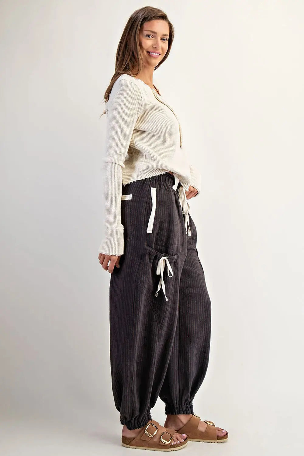 Striped Drawstring Jogger Pants