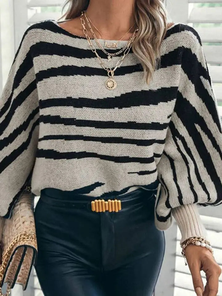 Striped Off-Shoulder Sweater