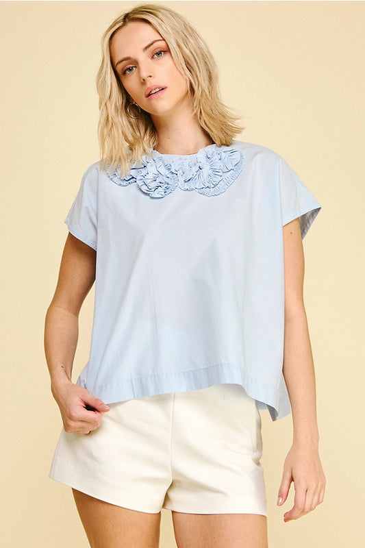 Floral Embroidered Detail Top