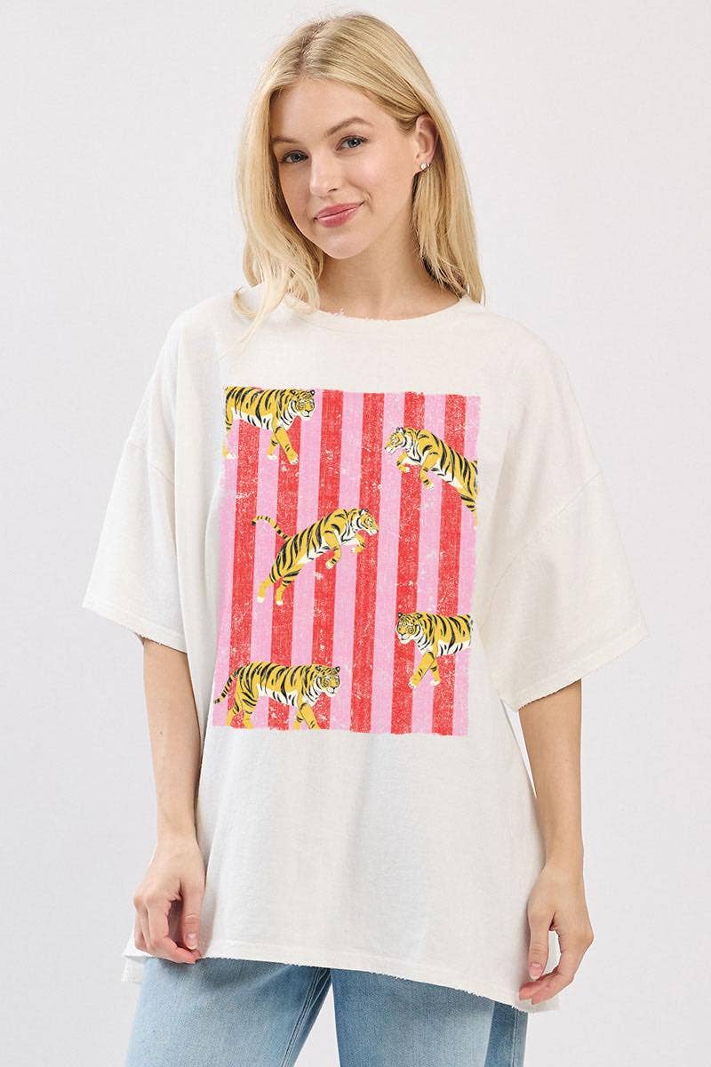 Tiger Elements Graphic Oversized Seamless Box Tee