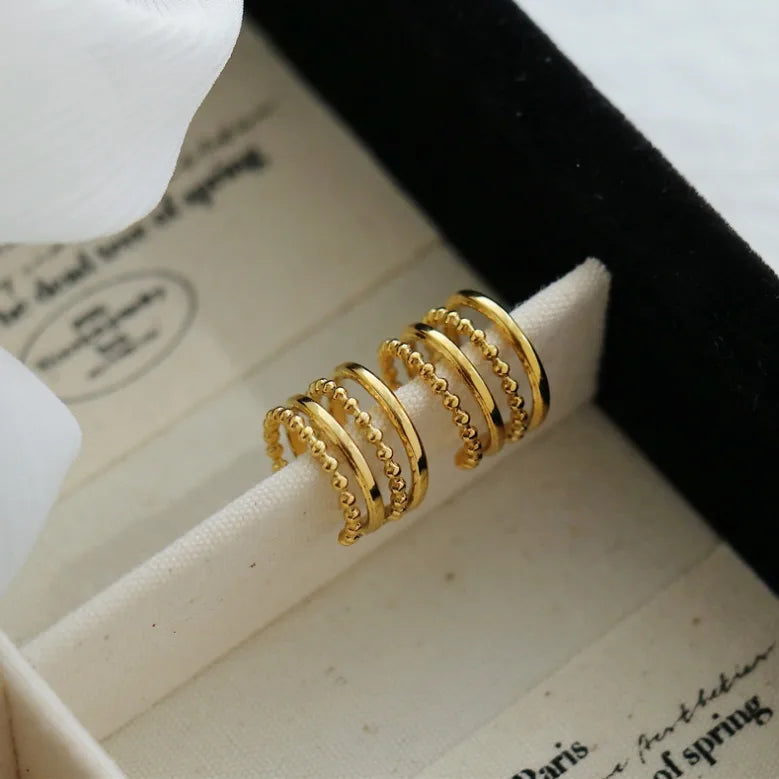 18K Gold Plated Stainless Steel Cuff Wrap Earring Jewelry