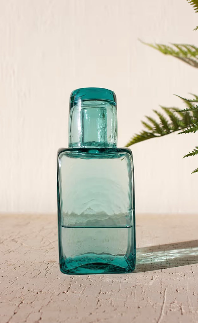 Bedside Water Carafe and Drinking Glass