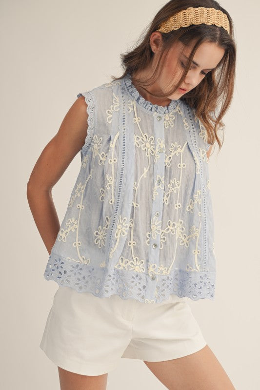 Blossom Lace Edge Blouse