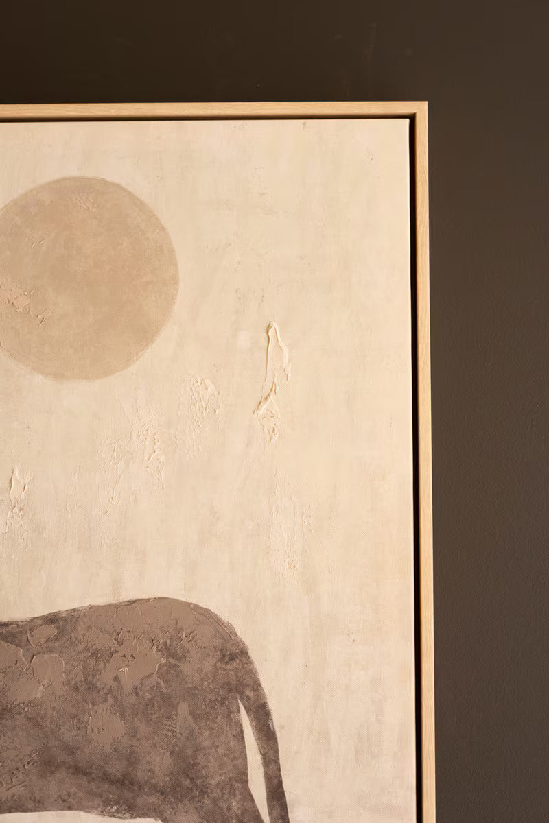 Framed Two Horses with Sun Paintings