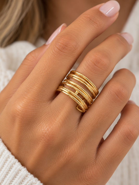 Geometric Hip Hop Stackable Ring
