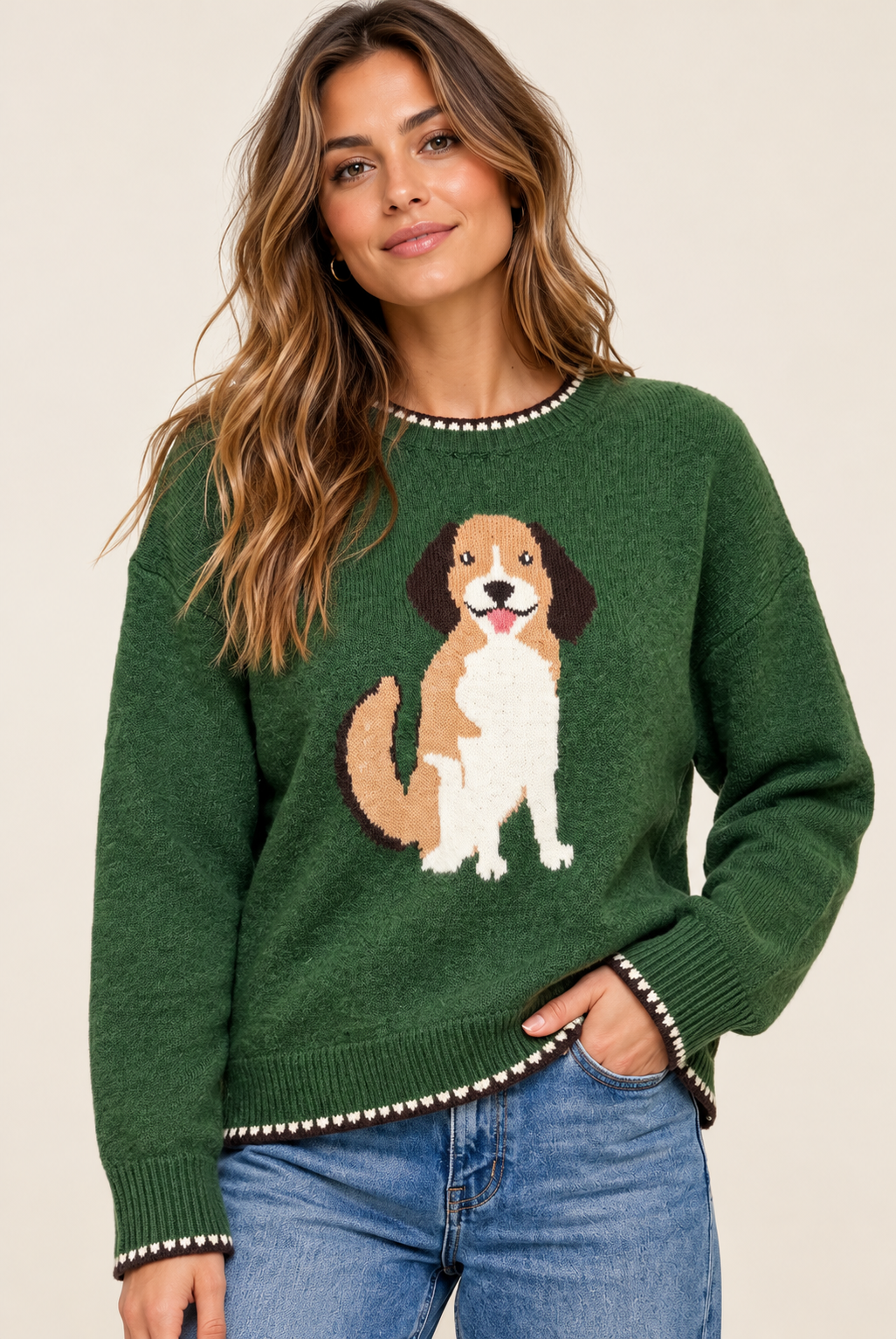 Puppy Love Jacquard Sweater