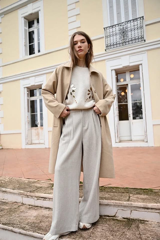 Ladies Woven Wide Leg Pants