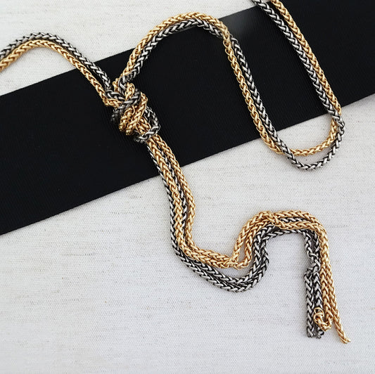 Knaughty - long multi-strand necklace with tied knot