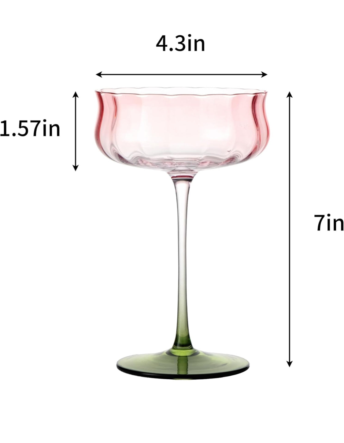 Tulip Crystal Martini Cocktail Glasses