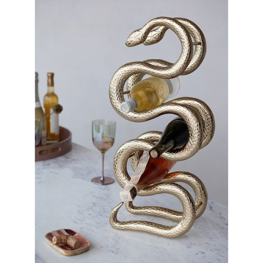 Cast Aluminum Snake Shaped Bottle Holder