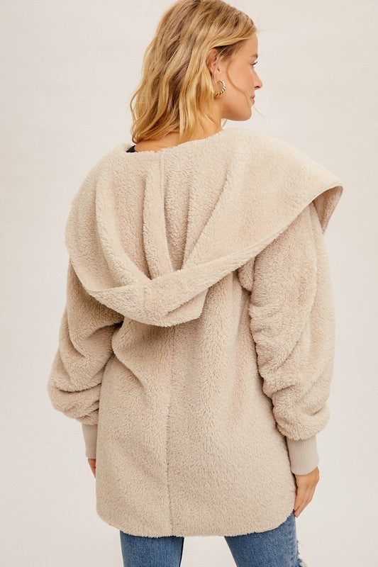 Faux Fur So Soft Plush Hooded Jacket With Pockets