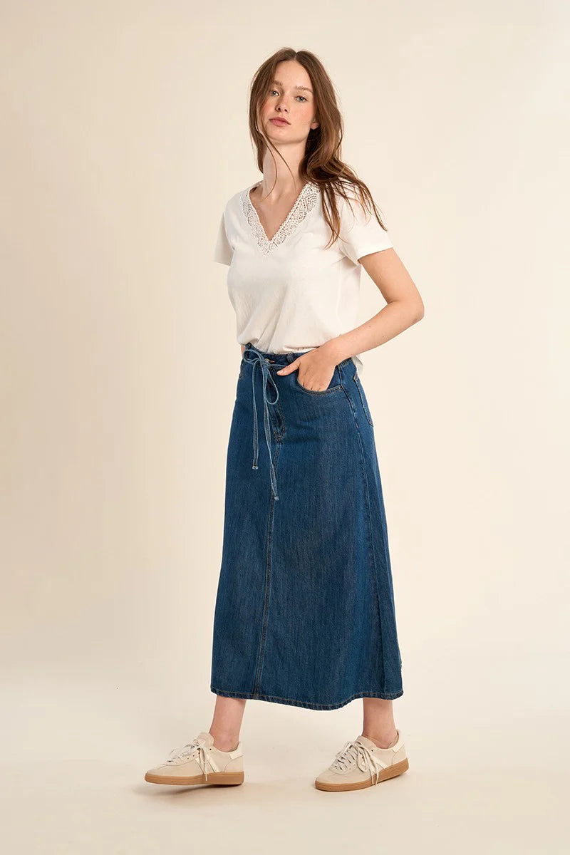 Molly A-line Denim Skirt