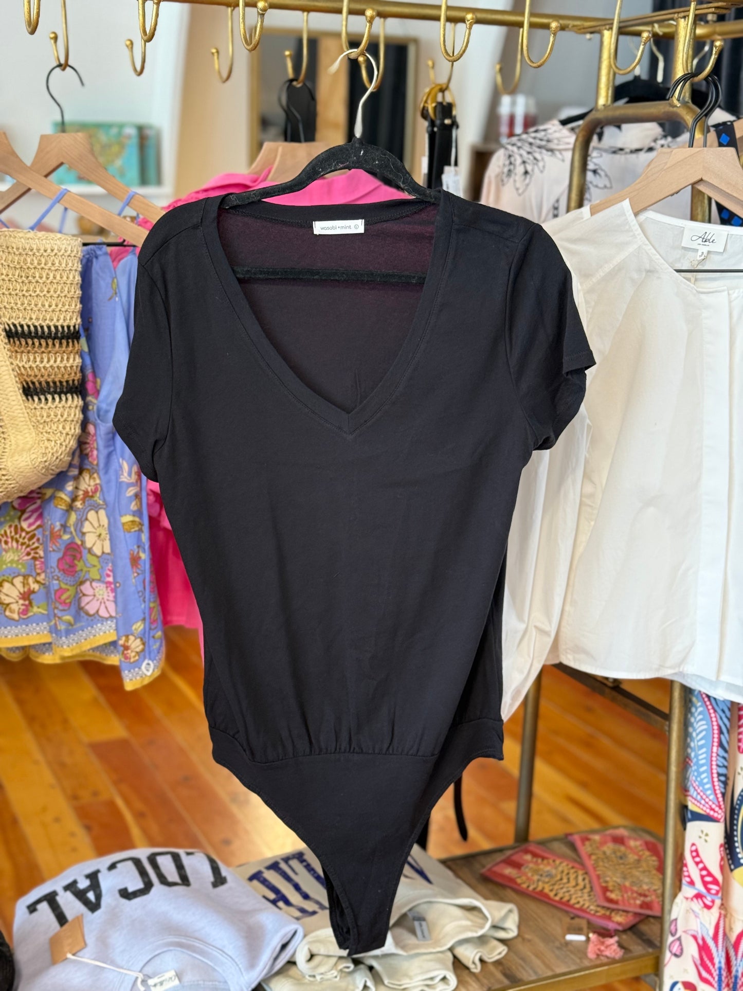 Cotton V-neck Bodysuit