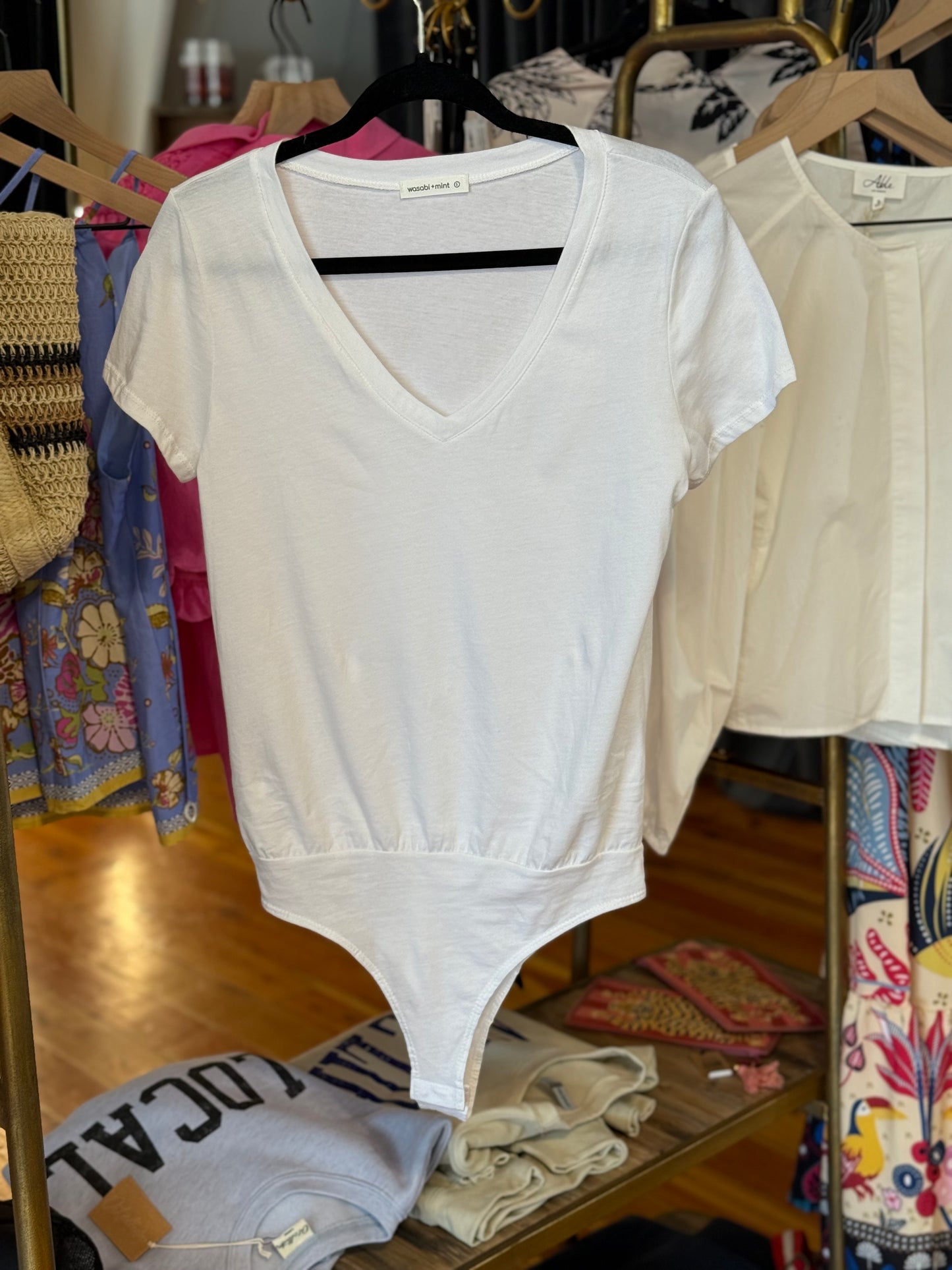 Cotton V-neck Bodysuit
