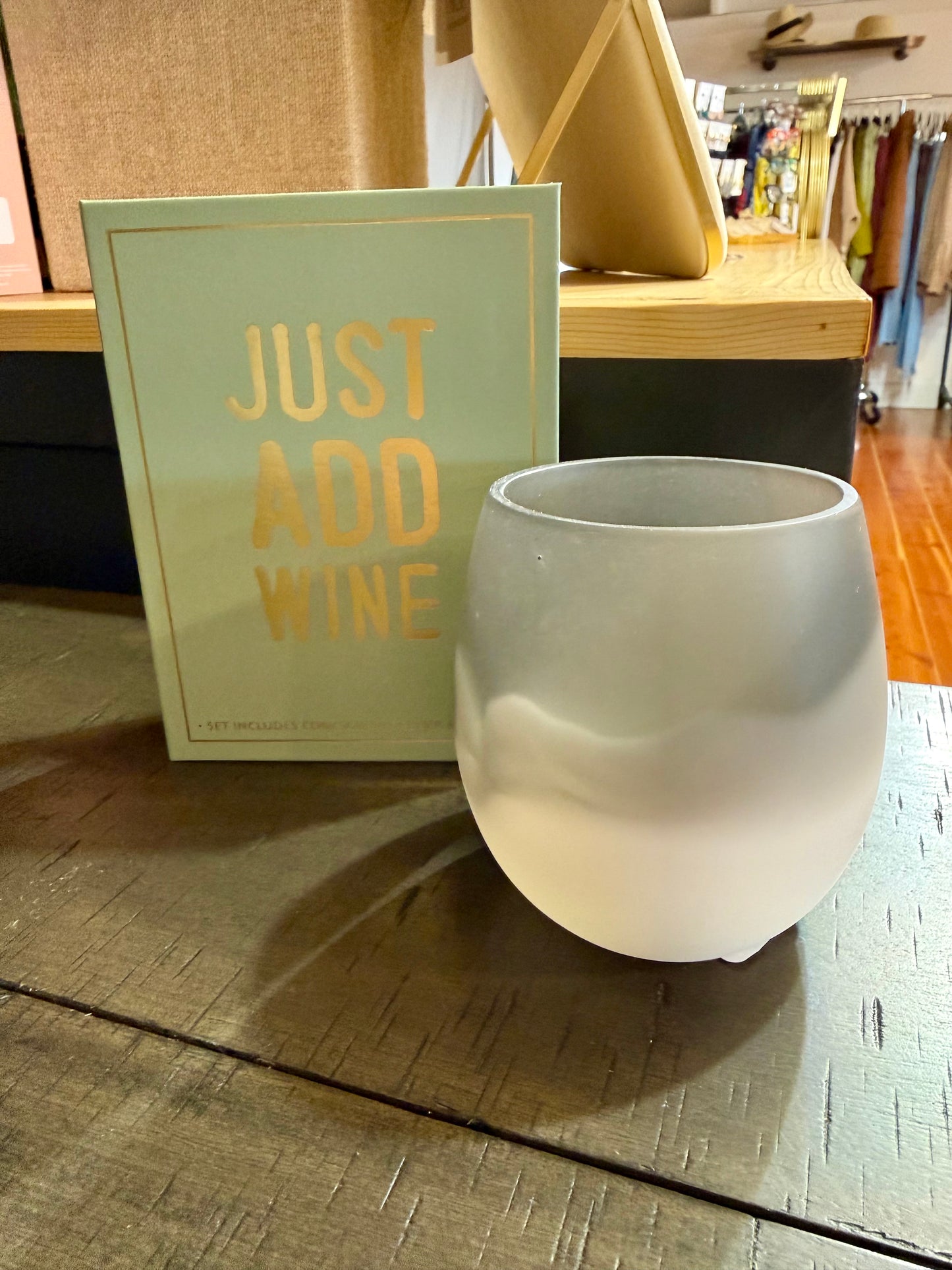 Resin Stemless Wine Glass - Charcoal & White
