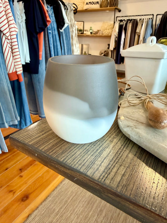 Resin Stemless Wine Glass - Charcoal & White