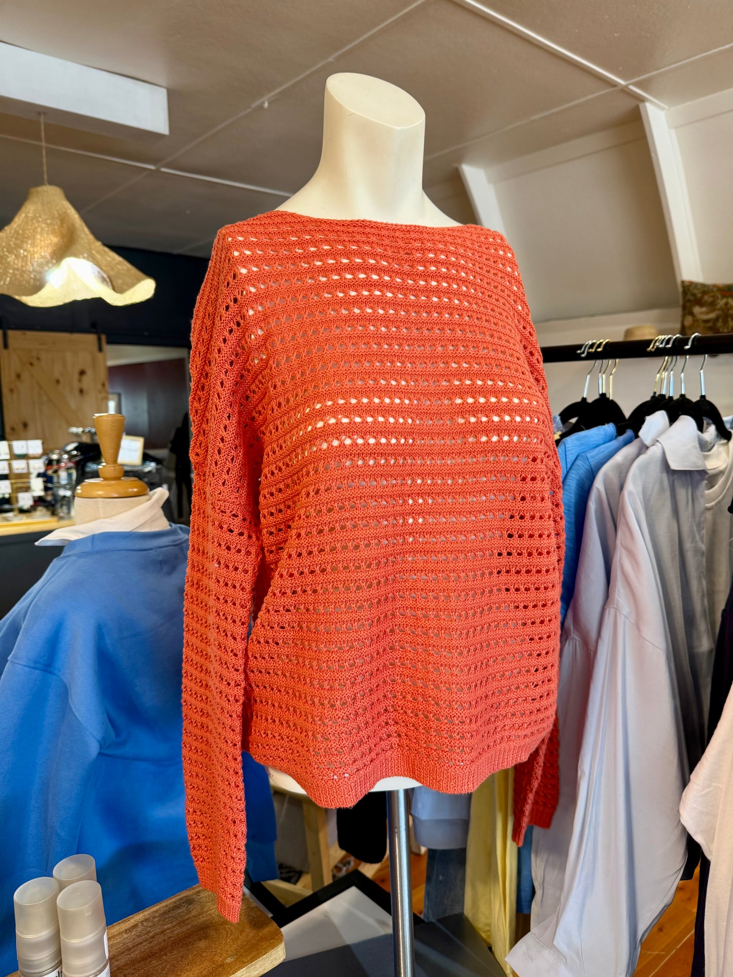 Orange Fish Net Sweater