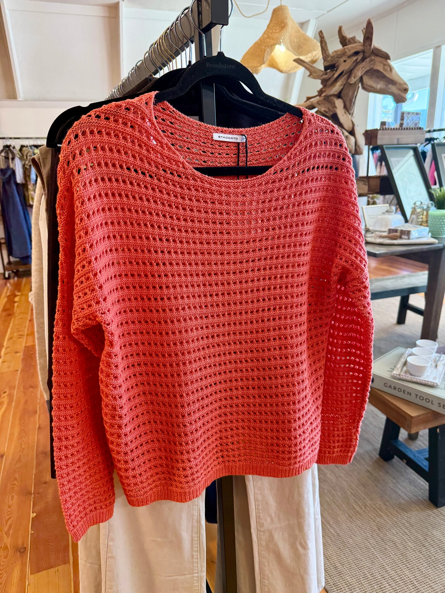Orange Fish Net Sweater