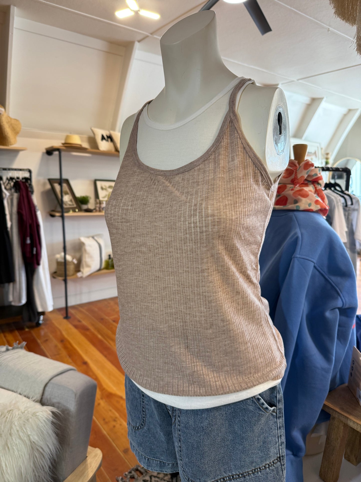 Double Strap Layered Knit Tank