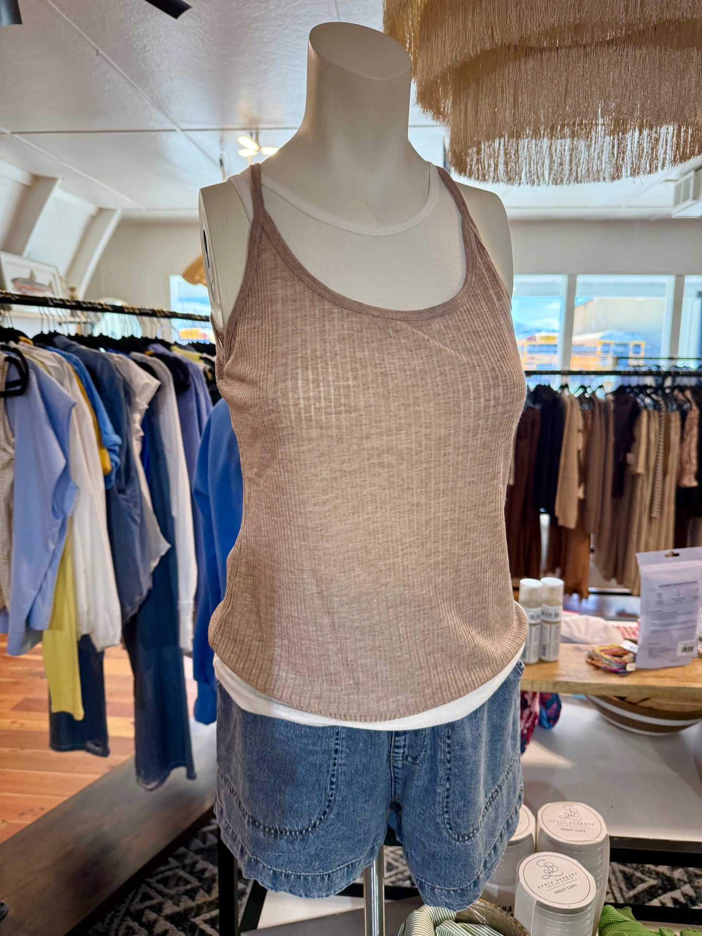 Double Strap Layered Knit Tank