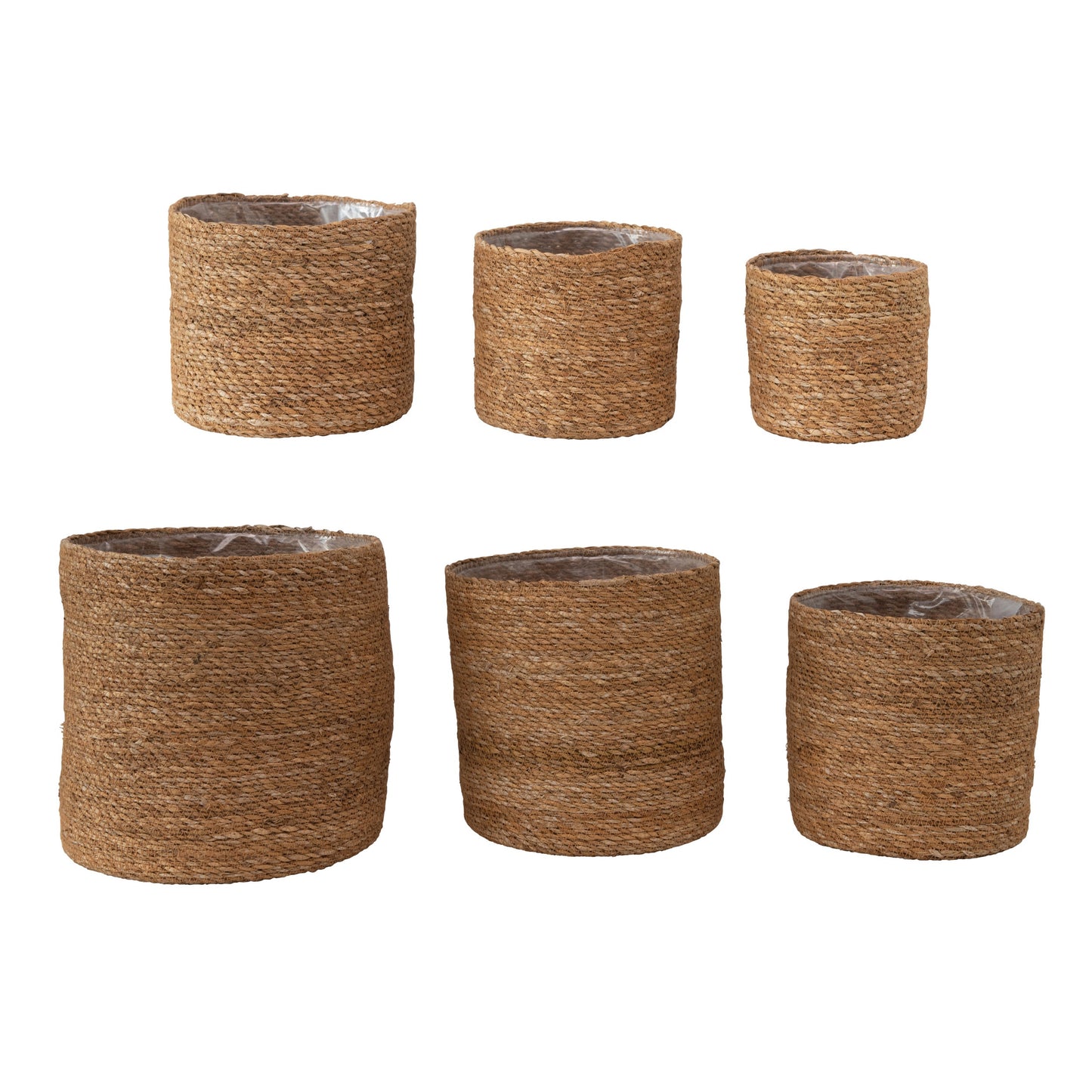Hand-Woven Baskets with Plastic Lining