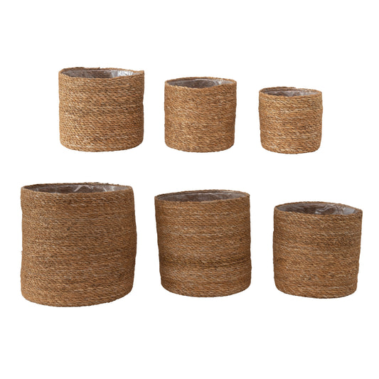 Hand-Woven Baskets with Plastic Lining