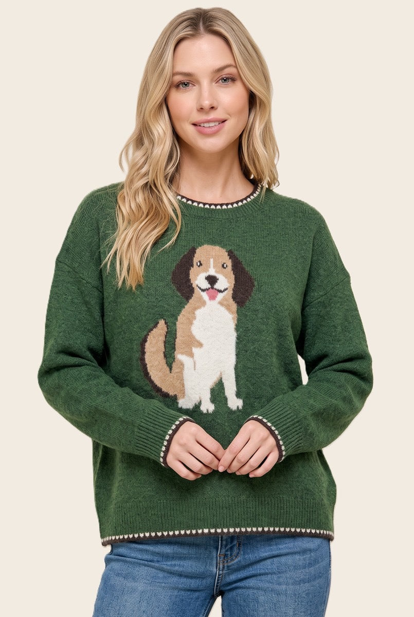 Puppy Love Jacquard Sweater