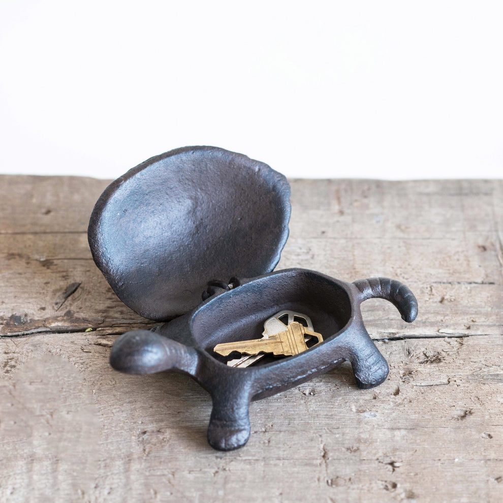 Turtle Key Box Decorative Cast Iron Turtle Key Box – Refined Grey