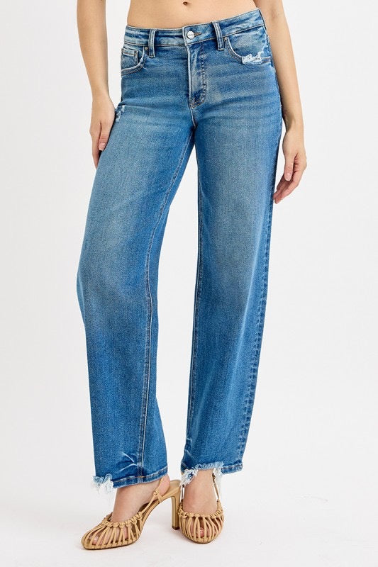 Risen Mid Rise Baggy Jeans