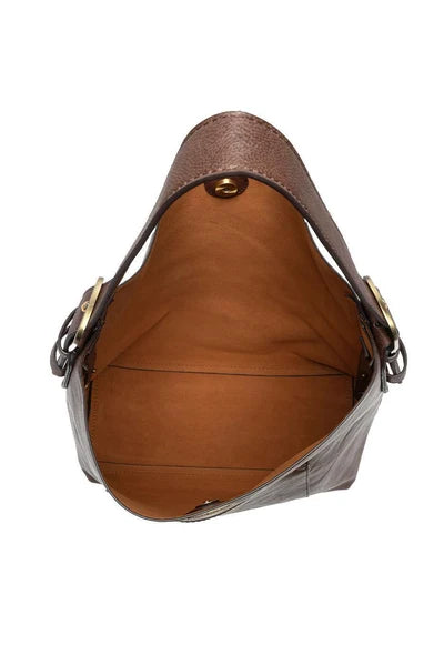 Umber Hobo Brown Handle Handbag