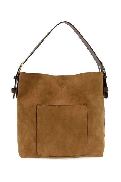 Toffee Hobo Handle Rich Faux Suede Handbag