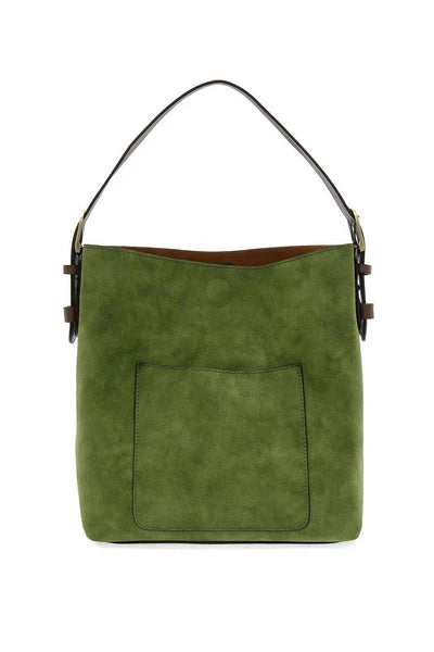 Dark Emerald Hobo Handle Rich Faux Suede Handbag