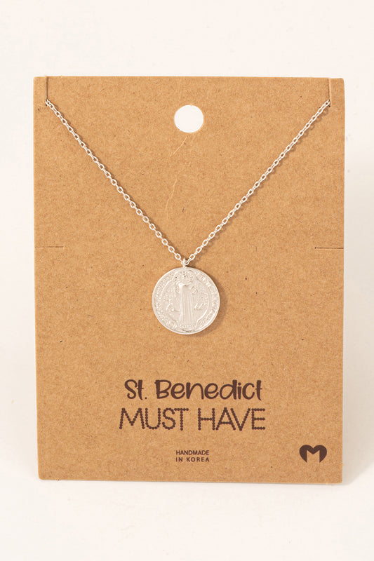 Mini Saint Benedict Pendant Necklace