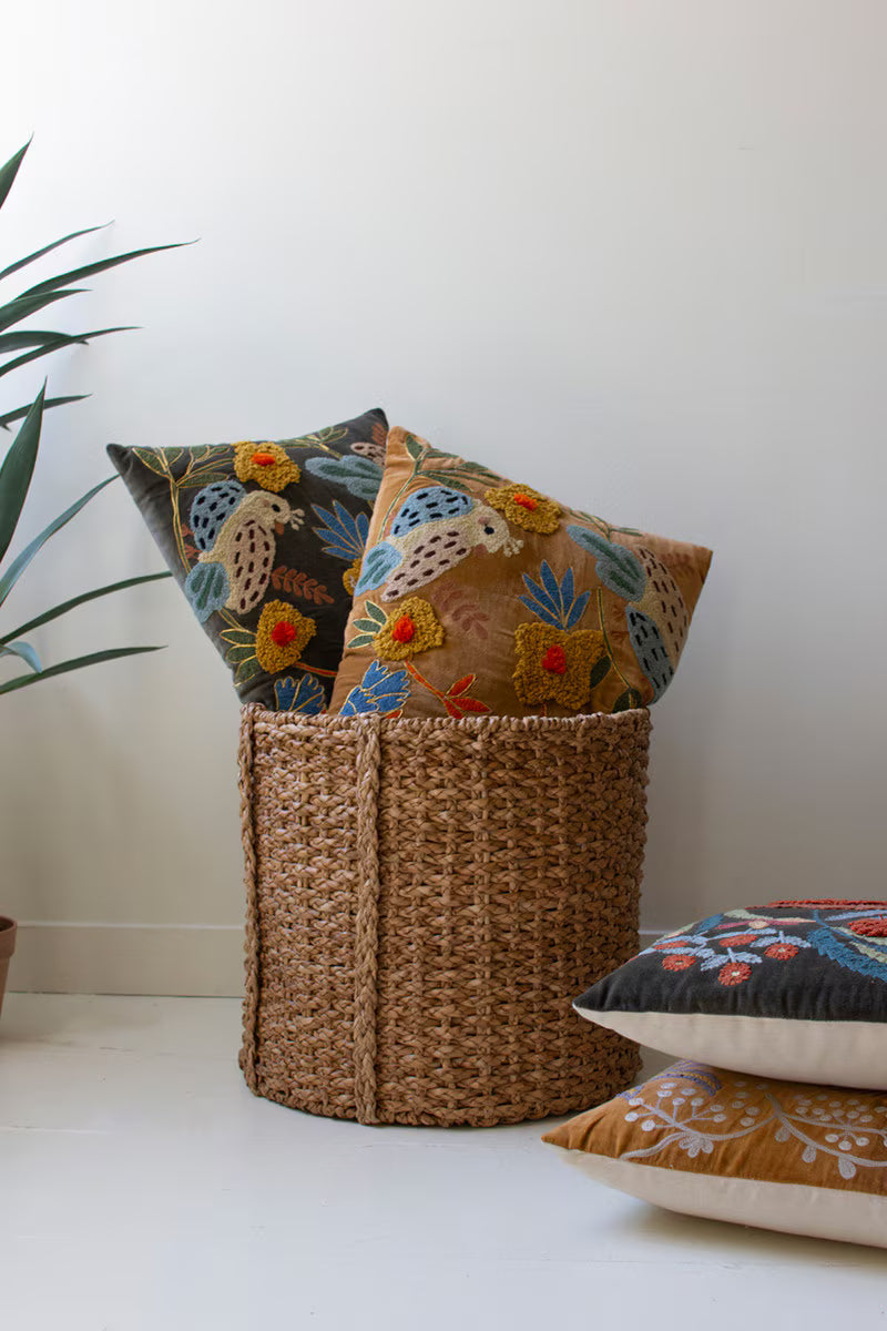 Embroidery Pillows with Flowers