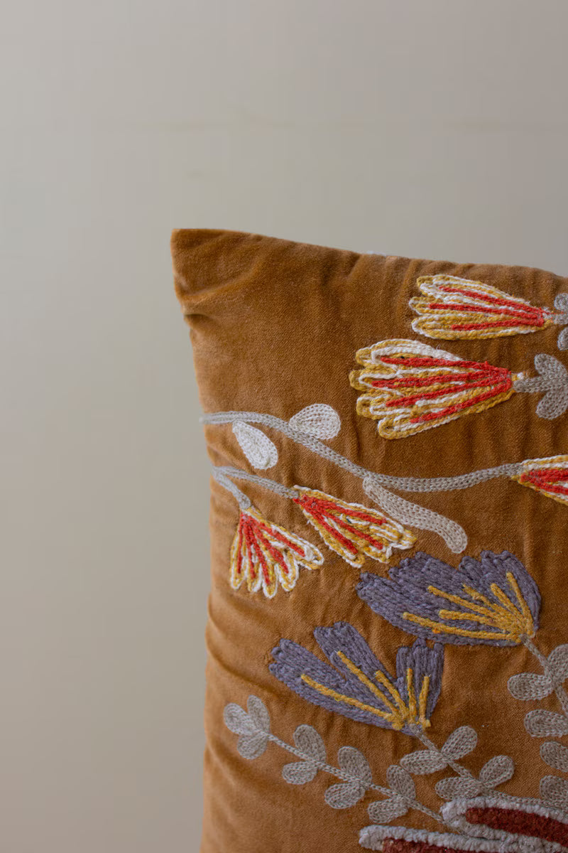 Embroidery Pillows with Flowers