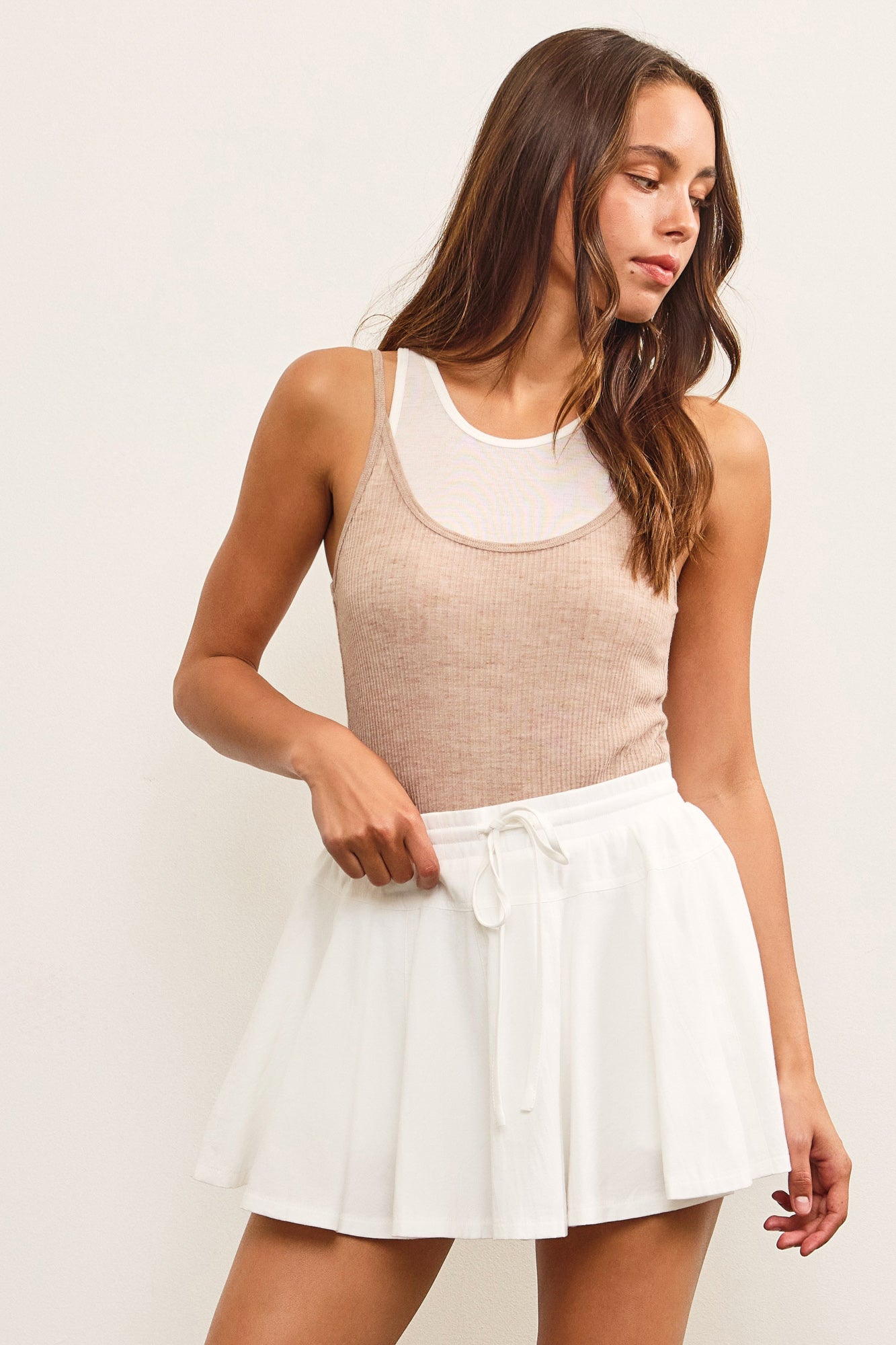 Double Strap Layered Knit Tank