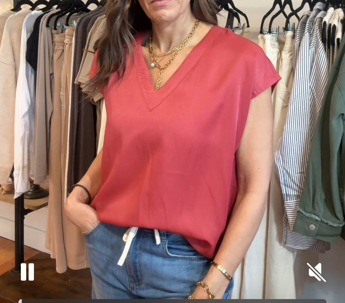 V-neck Woven Top