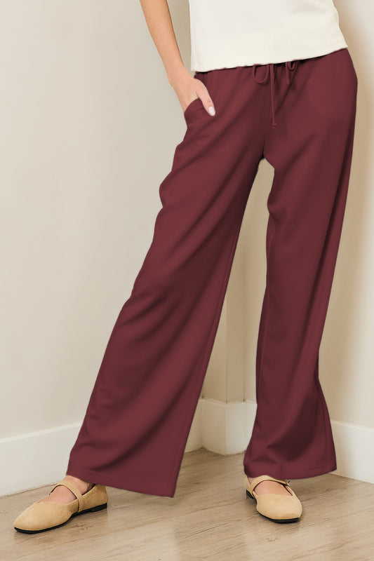 Cupro Maroon Drawstring Pant