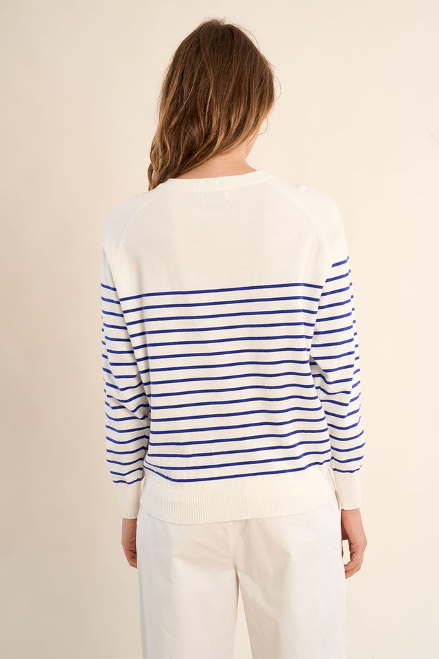 Ladies Knitted Striped Sweater