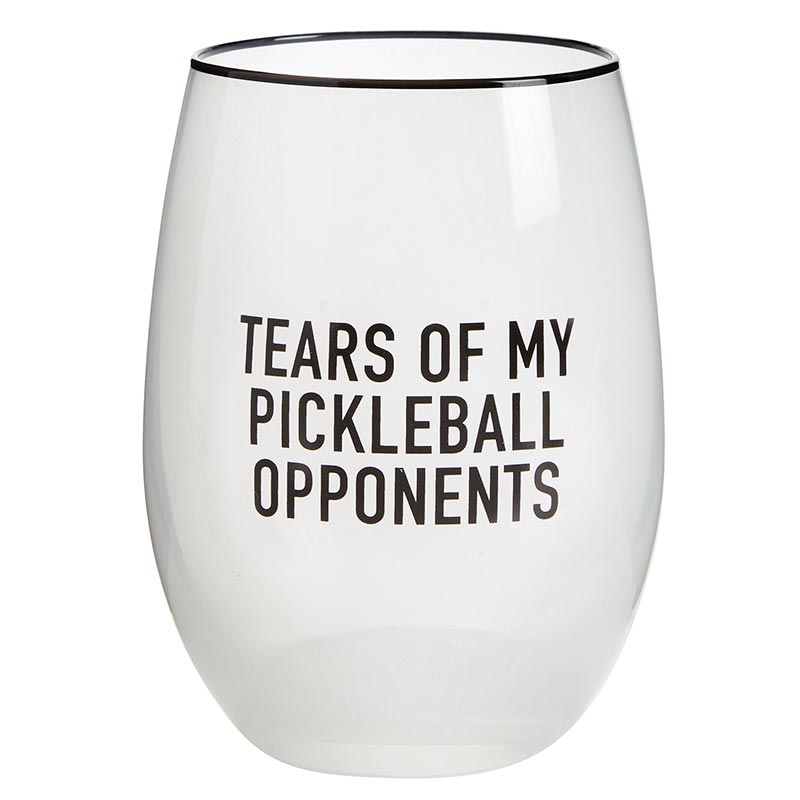 Stemless Wine Glass - Tears Pickleball Opponents