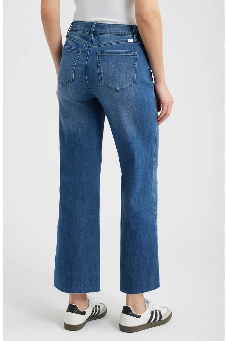 Mid-Rise Slim Wide Leg Jean