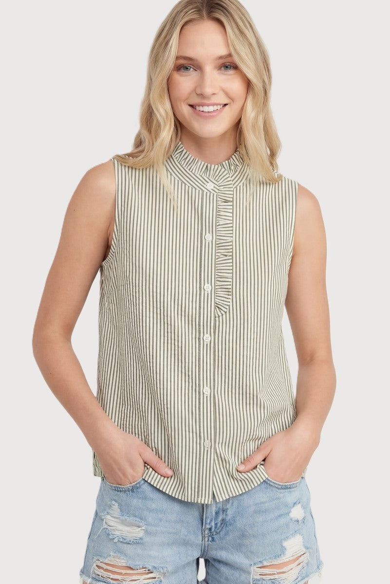 Frilled Sleevless Shirt