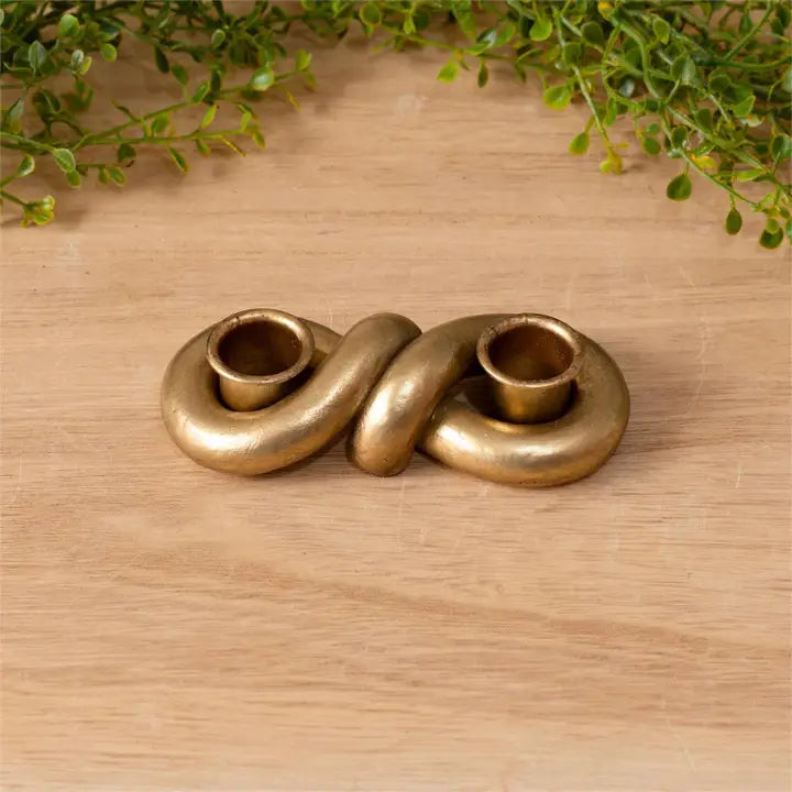 Gold Knot Candle Holder