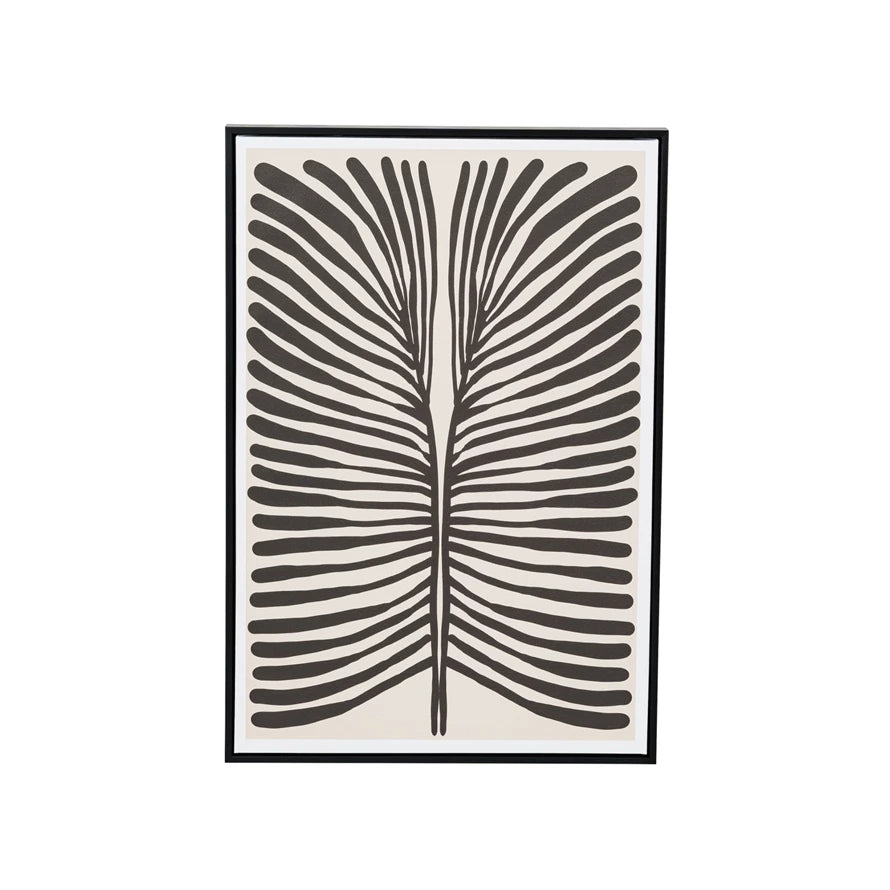 MDF Framed Textured Paper Wall Décor w/ Abstract Image