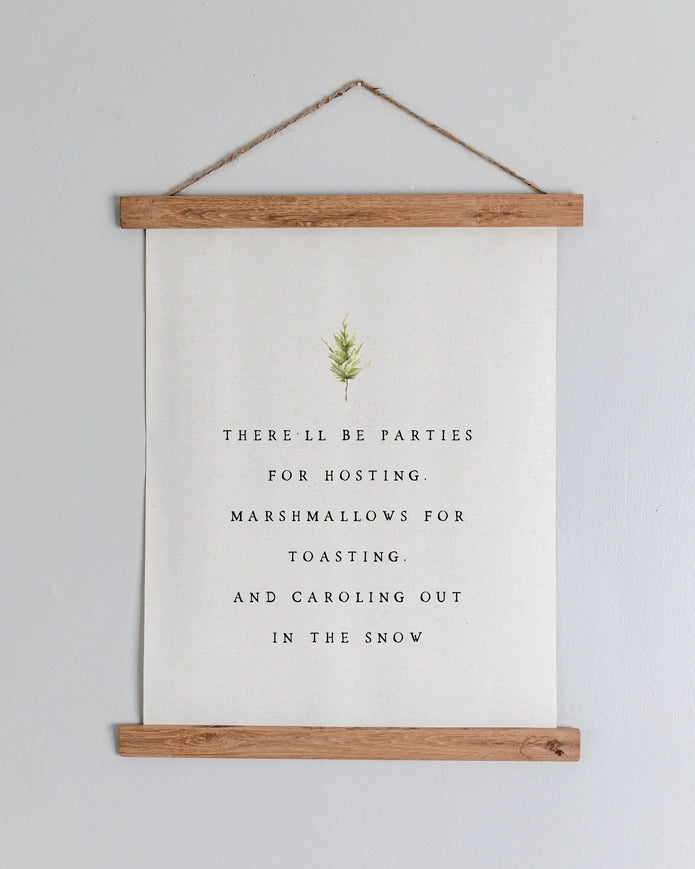 Canvas Wall Hanging - There'll Be Parties - Christmas