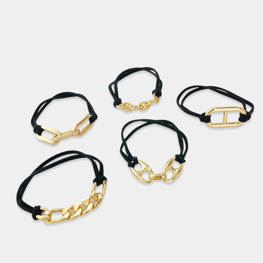 5pc Hair Tie - Bracelet Set